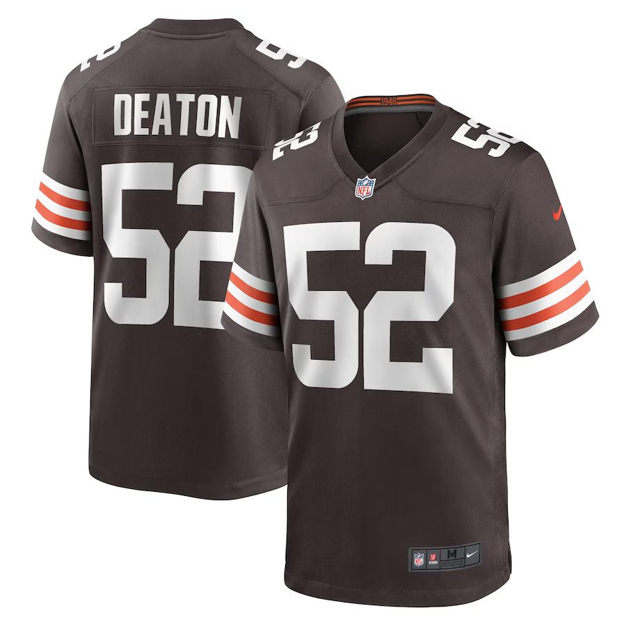 Men Cleveland Browns 52 Dawson Deaton Nike Brown Game Player NFL Jersey